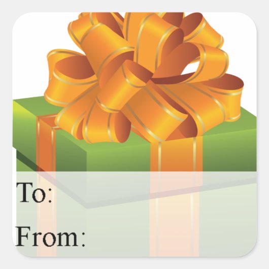 Green Gold Wrapped kerstcadeautje Label (Voorkant)