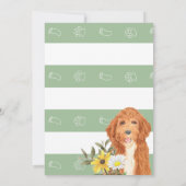 Green Golden Doodle Dog Baby shower uitnodiging (Achterkant)