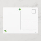 Green Golden Four-leaf Clover Good Luck Briefkaart (Achterkant)