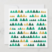 Green & Golden Trees Merry Christmas Square Card (Achterkant)