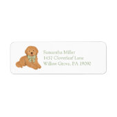 Green Goldendoodle Puppy Return Address Label (Voorkant)