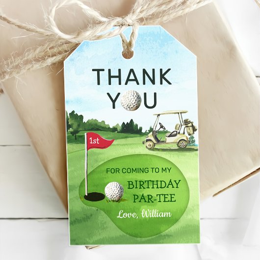 Green Golf 1e Verjaardag Par-t-shirt Cadeaulabel