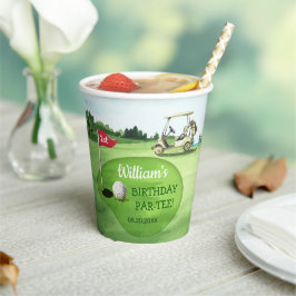Green Golf 1e Verjaardag Par-t-shirt Papieren Bekers