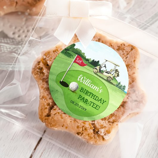 Green Golf 1e Verjaardag Par-t-shirt Ronde Sticker