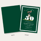Green Golf 50th Birthday Invitation Kaart