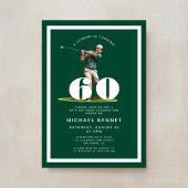 Green Golf 60th Birthday Invitation Kaart