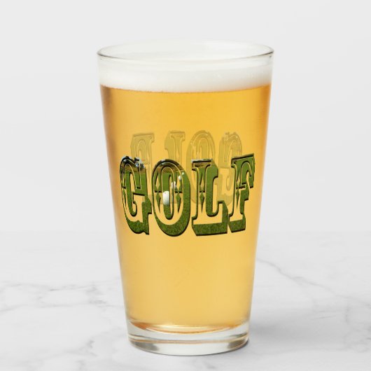 Green Golf Afbeelding Logo, Glas (Voorkant gevuld)