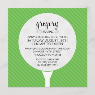 Green Golf Ball Miniature Golf Birthday Party Kaart