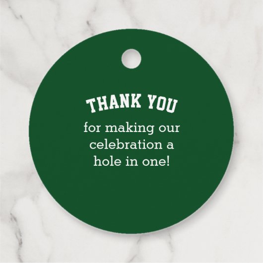 Green Golf Bedankjes Labels (Achterkant)