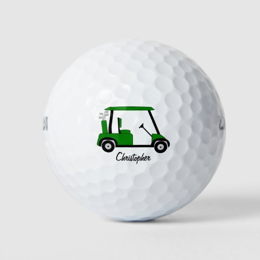 Green Golf Buggy Design Golfballen (Voorkant)