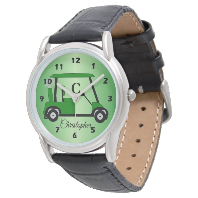 Green Golf Buggy Watch Horloge (Gekanteld)