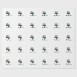 Green golf car name man sports boy gifts letter  cadeaupapier