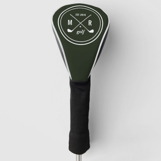 GREEN Golf CLub gepersonaliseerd logo monogram Golfheadcover (Voorkant)