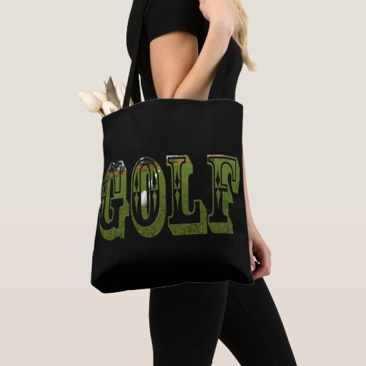 Green Golf Dimensional Afbeelding Logo, Tote Bag (Dichtbij)