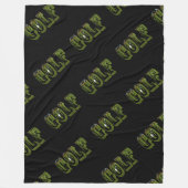 Green Golf Dimensional Logo on Black, Fleece Deken (Voorkant)