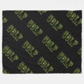 Green Golf Dimensional Logo on Black, Fleece Deken (Voorkant (Horizontaal))
