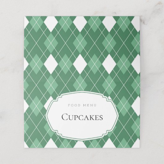 Green Golf Gevouwen Voedsel Menu Kaart (Buitenkant ongevouwen)