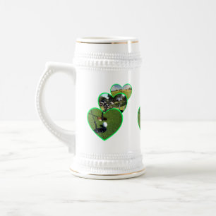 Green Golf Hearts Design Bierpul