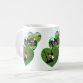 Green Golf Hearts Design Koffiemok (Voorkant links)