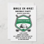 Green Golf Theme Birthday Party nodigt uit (Voorkant)