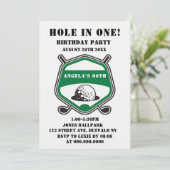 Green Golf Theme Birthday Party nodigt uit (Staand voorkant)