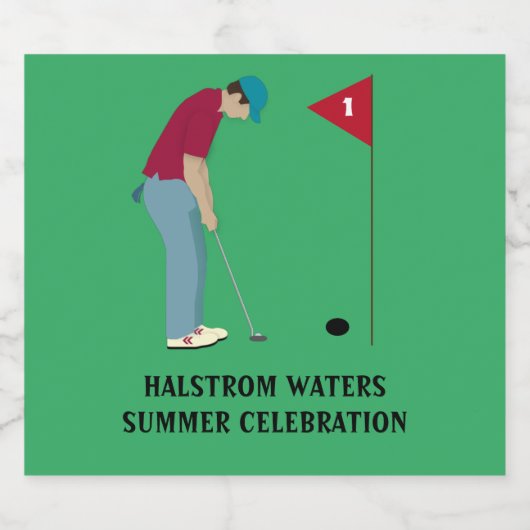 Green Golf Thgerespecteerd Sparkling Wijnetiket (Enkel label)