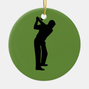 Green Golfer Custom Golfing Keramisch Ornament