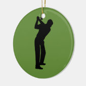 Green Golfer Custom Golfing Keramisch Ornament (Links)