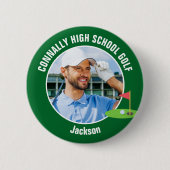 Green Golfer Photo High School Golf Team Ronde Button 5,7 Cm (Voorkant)