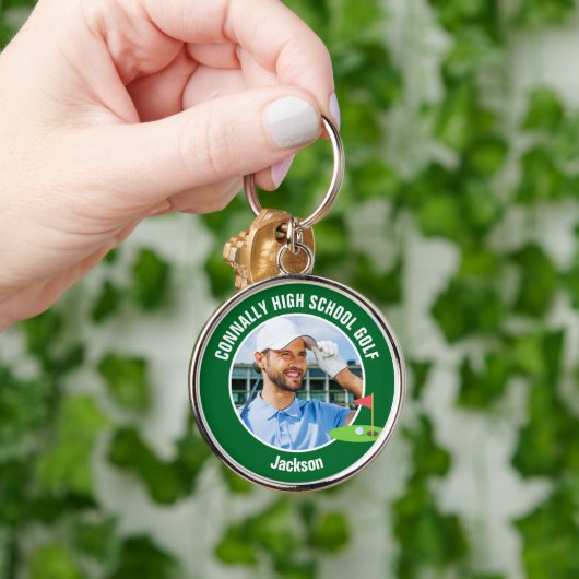 Green Golfer Photo High School Golf Team Sleutelhanger (Hand)