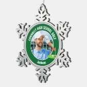 Green Golfer Photo High School Golf Team Tin Sneeuwvlok Ornament (Rechts)