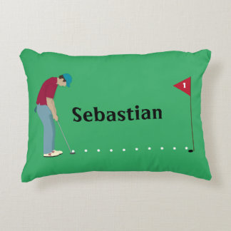 Green Golfer Putting Accent Kussen