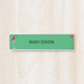 Green Golfer Putting Ball Deurbordje (Voorkant)