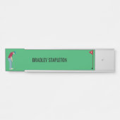 Green Golfer Putting Ball Deurbordje (Voorkant)