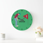 Green Golfer Putting Ball  Grote Klok (Huis)