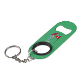 Green Golfer Putting Ball Mini Flessenopener (Voorkant Gekanteld)