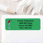 Green Golfer Putting Golf Ball Etiket (Insitu)