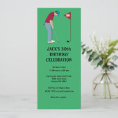 Green Golfer Putting Golf Ball Thema Kaart (Staand voorkant)