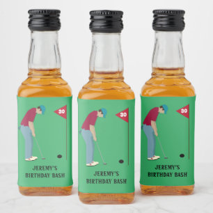 Green Golfer Putting Likeurfles Etiket