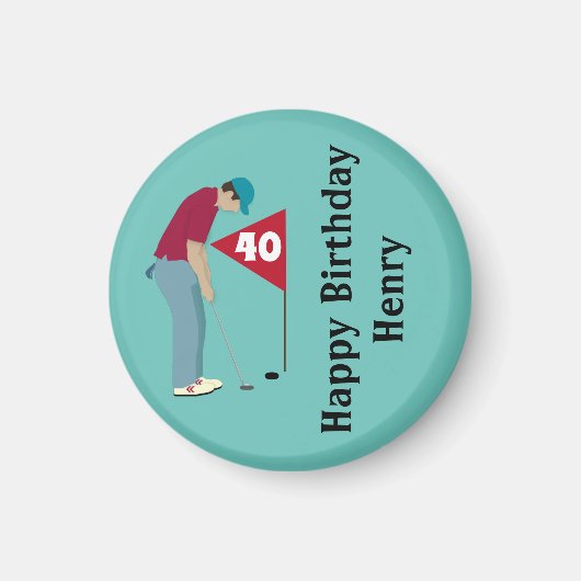 Green Golfer Putting Magnet (Voorkant)