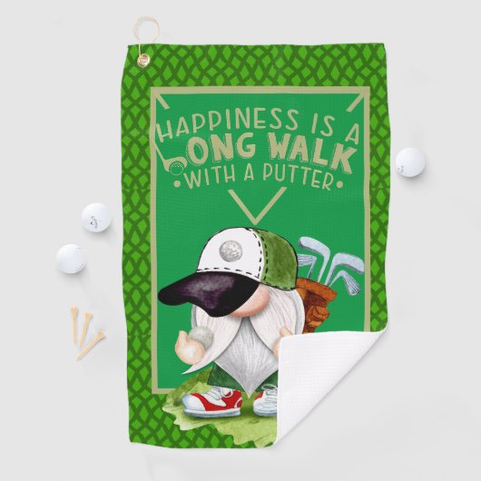Green Golfing Gnome Golfhanddoek (Insitu)