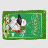 Green Golfing Gnome Golfhanddoek (Horizontaal)
