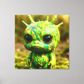 Green Goo Monster – griezelige Schattigee canvaspr Canvas Afdruk (Voorkant)