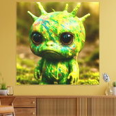 Green Goo Monster – griezelige Schattigee canvaspr Canvas Afdruk (Insitu (Woonkamer))