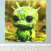 Green Goo Monster – griezelige Schattigee canvaspr Canvas Afdruk (Insitu (Houten vloer))