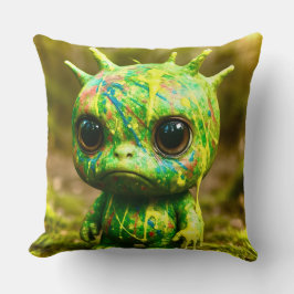 Green Goo Monster – griezelige Schattigee canvaspr Kussen