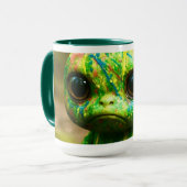 Green Goo Monster – griezelige Schattigee canvaspr Mok (Voorkant links)