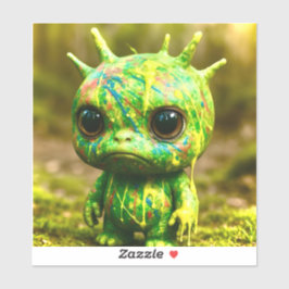 Green Goo Monster – griezelige Schattigee canvaspr Sticker