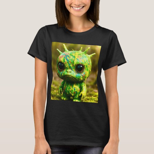 Green Goo Monster – griezelige Schattigee canvaspr T-shirt (Voorkant)