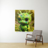 Green Goo Monster – griezelige Schattigee canvaspr Wandkleed (In situ)